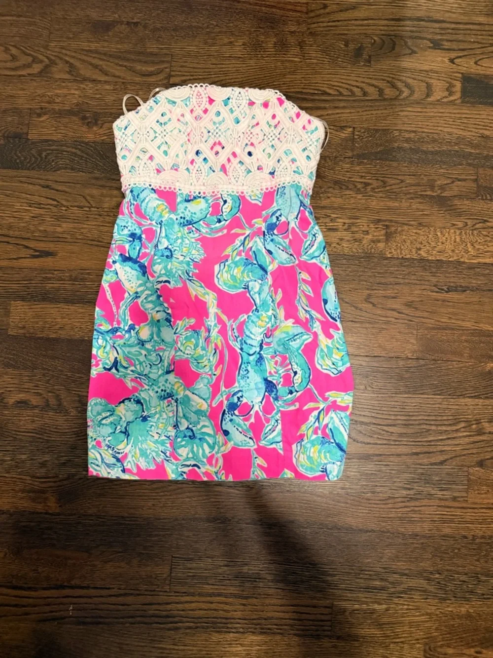 Lilly Pulitzer White Strapless Dress with Crochet Trim - Picture 1 of 3